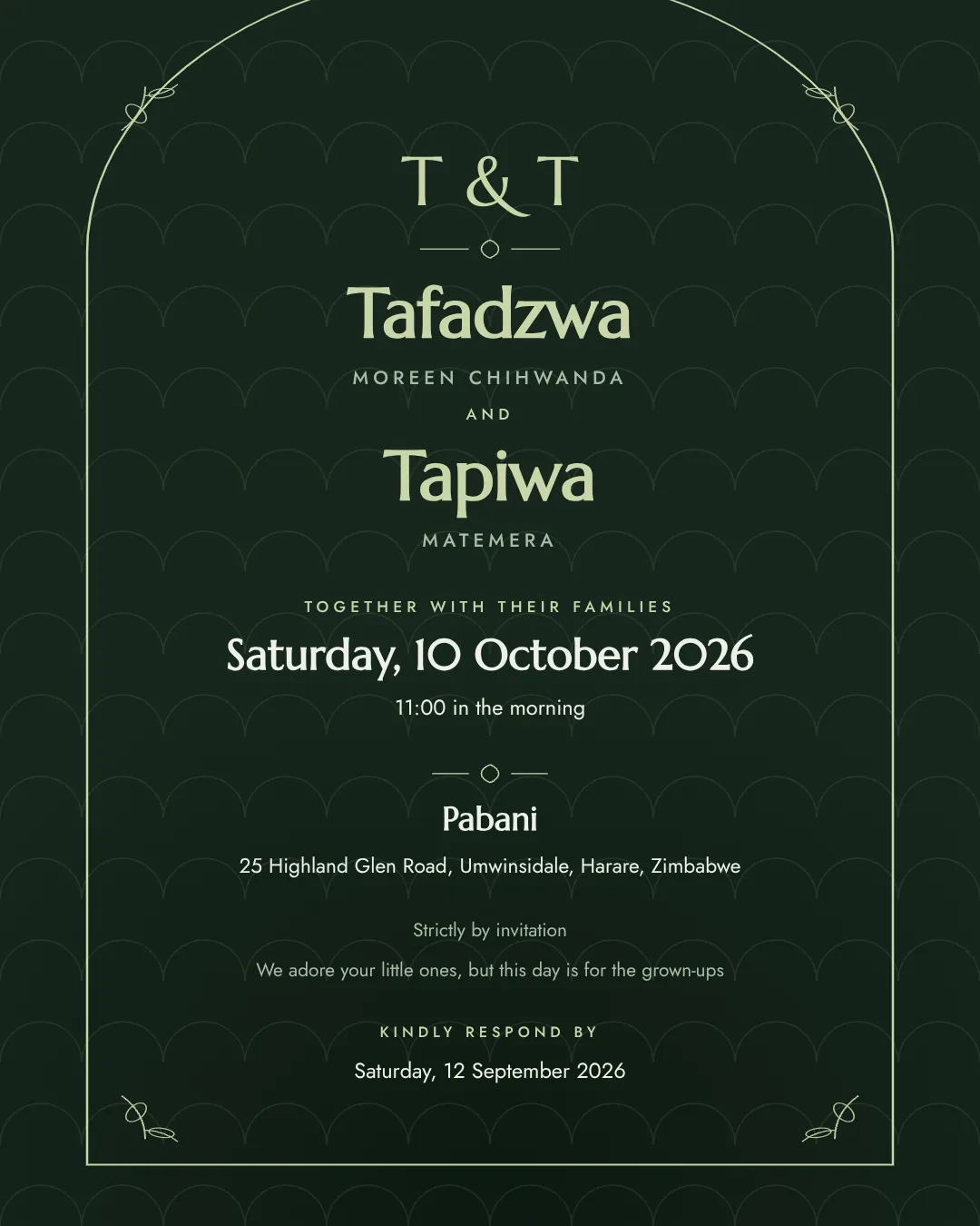 Forest Sage wedding invitation design