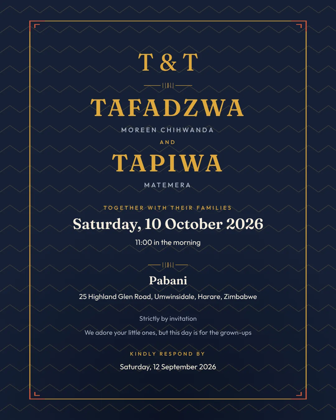 Indigo Geometric wedding invitation design
