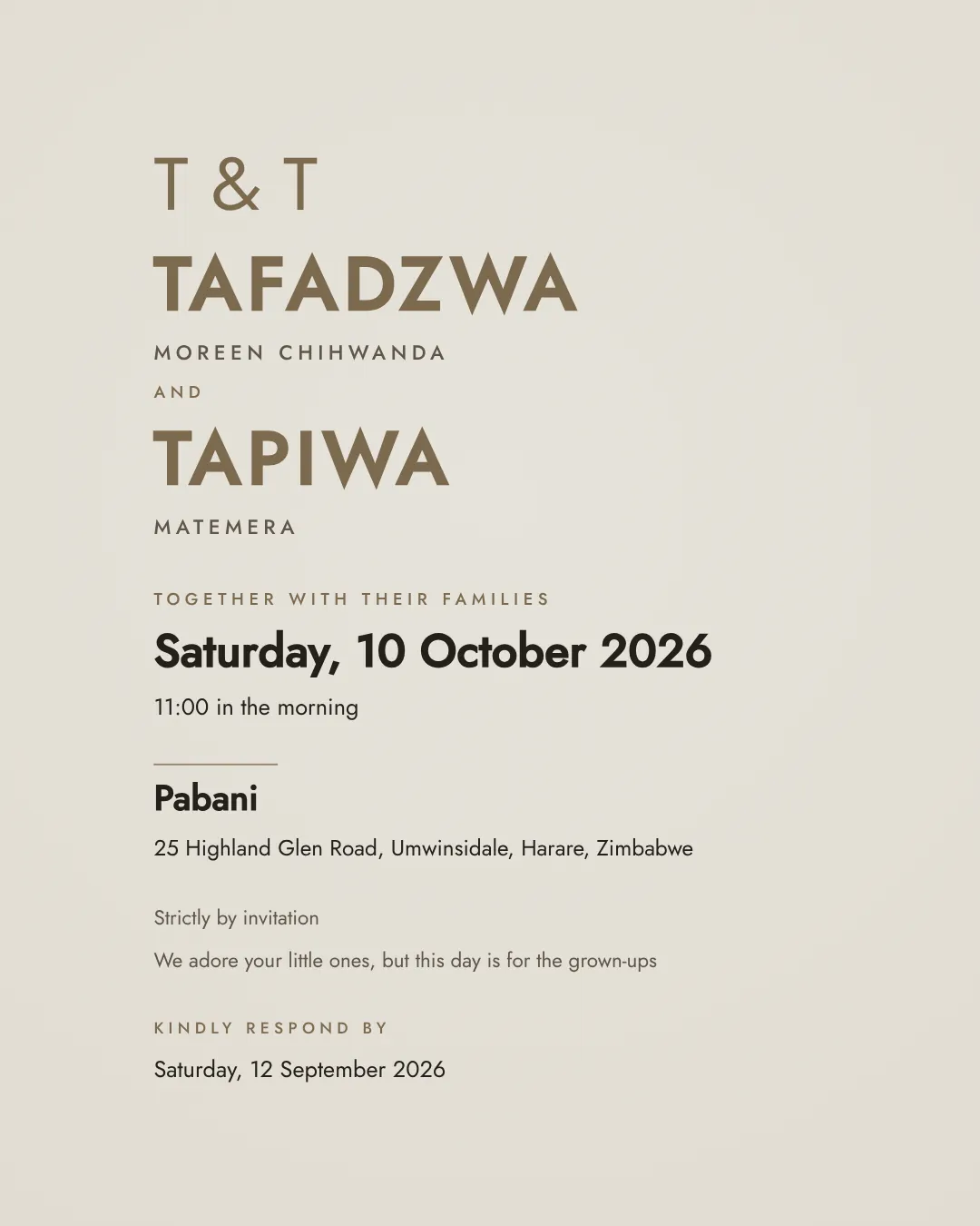 Stone Minimal wedding invitation design