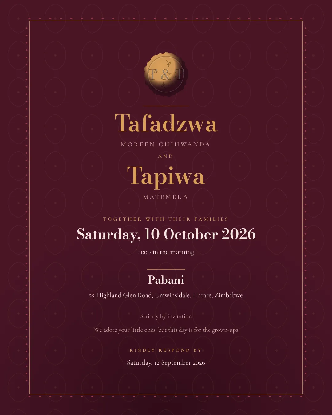 Wax Seal Bordeaux wedding invitation design